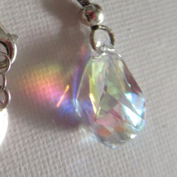 Multi-faceted Helix/Twist Crystal Necklace, 925 Silver, Italy, Dyadema, Large - Picture 6 of 13